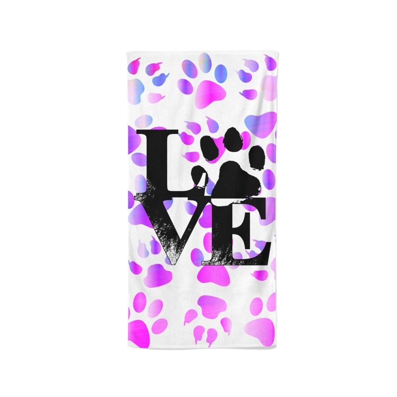 Yoosh LOVE Dog Paw - Beach Towel - Towels - British D'sire