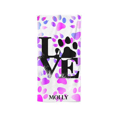 Yoosh LOVE Dog Paw - Beach Towel - Towels - British D'sire