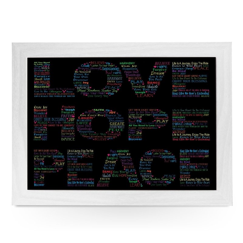 Yoosh Love Hope Peace Lap Tray - L611 - Kitchen Tools & Gadgets - British D'sire