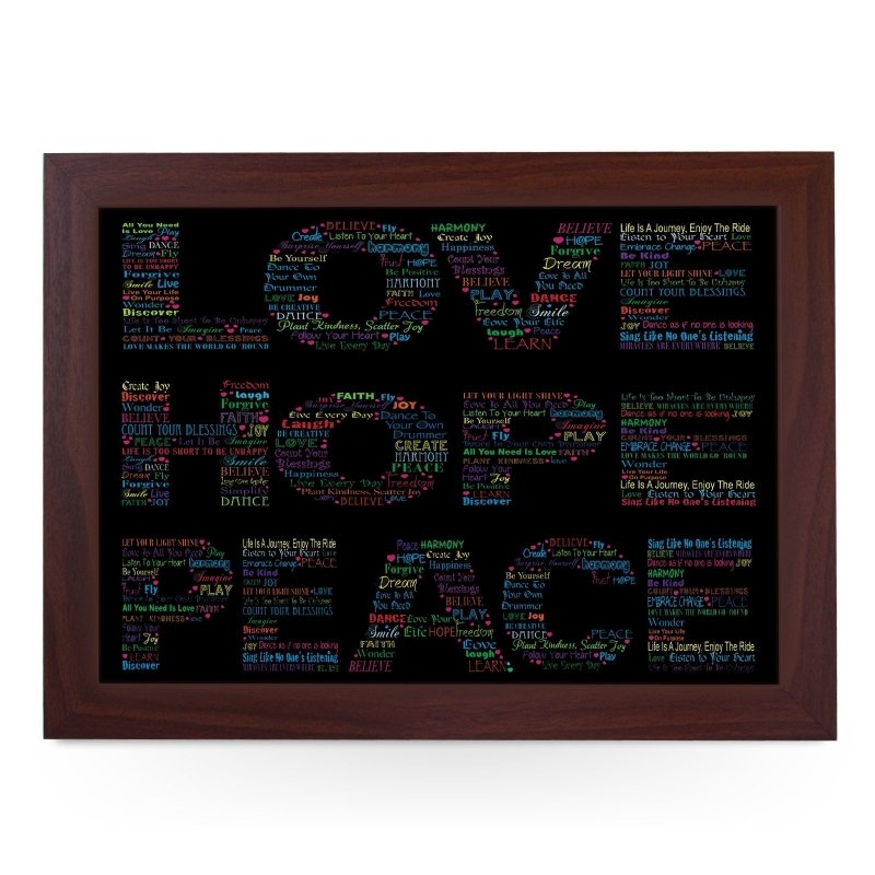 Yoosh Love Hope Peace Lap Tray - L611 - Kitchen Tools & Gadgets - British D'sire