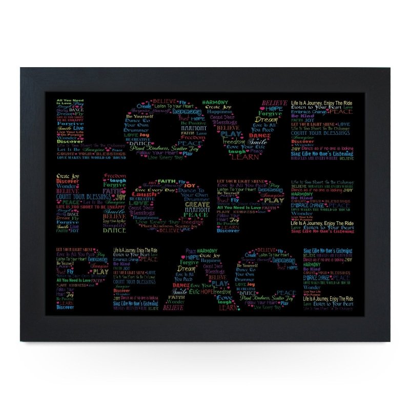 Yoosh Love Hope Peace Lap Tray - L611 - Kitchen Tools & Gadgets - British D'sire