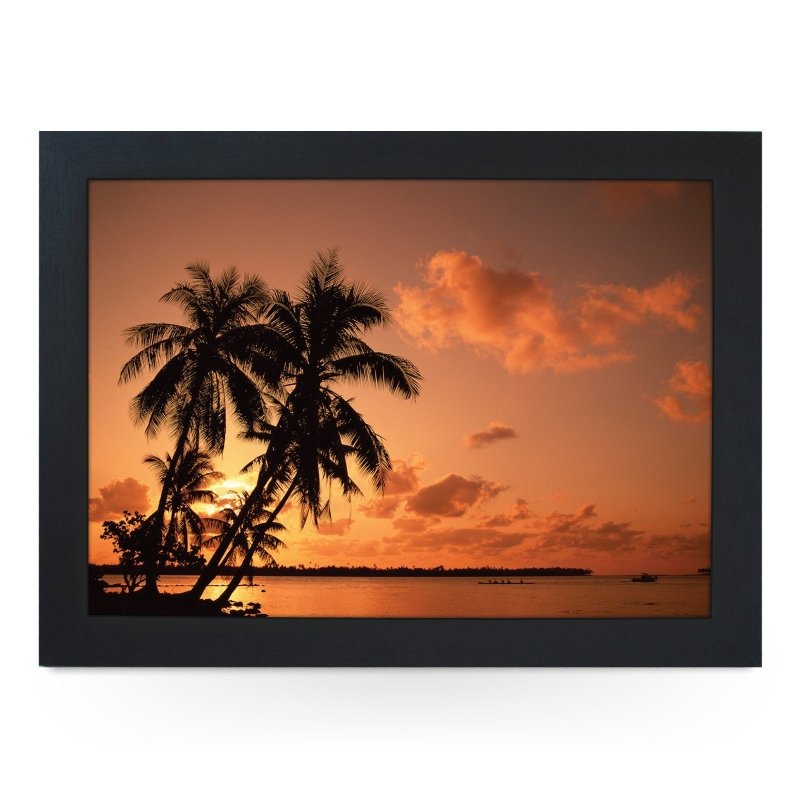 Yoosh Palm Tree Silhouette At Sunset Lap Tray - L0362 - Kitchen Tools & Gadgets - British D'sire