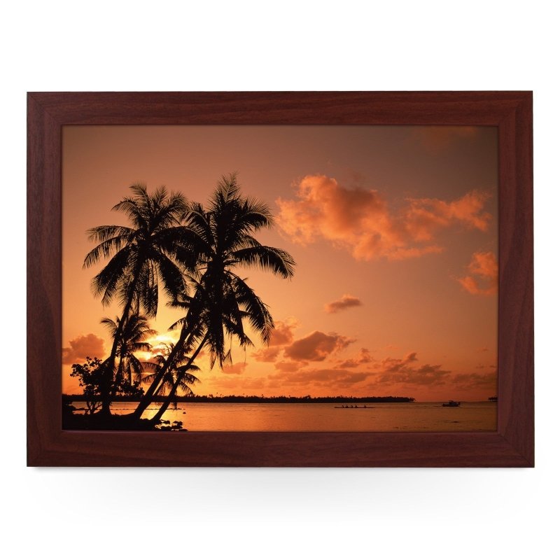 Yoosh Palm Tree Silhouette At Sunset Lap Tray - L0362 - Kitchen Tools & Gadgets - British D'sire