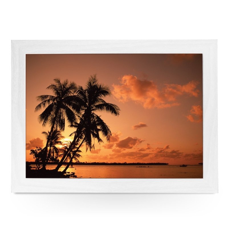 Yoosh Palm Tree Silhouette At Sunset Lap Tray - L0362 - Kitchen Tools & Gadgets - British D'sire