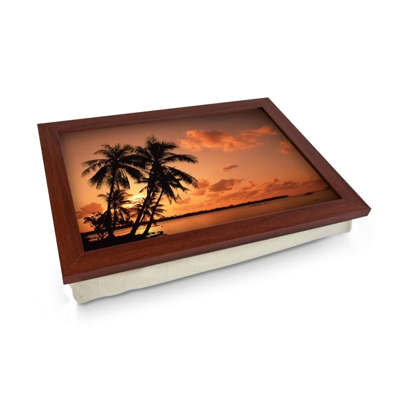 Yoosh Palm Tree Silhouette At Sunset Lap Tray - L0362 - Kitchen Tools & Gadgets - British D'sire