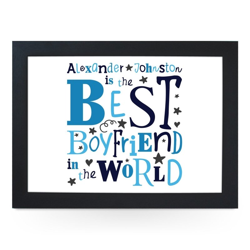 Yoosh Personalised Best Boyfriend In The World Lap Tray - L0481 - Kitchen Tools & Gadgets - British D'sire