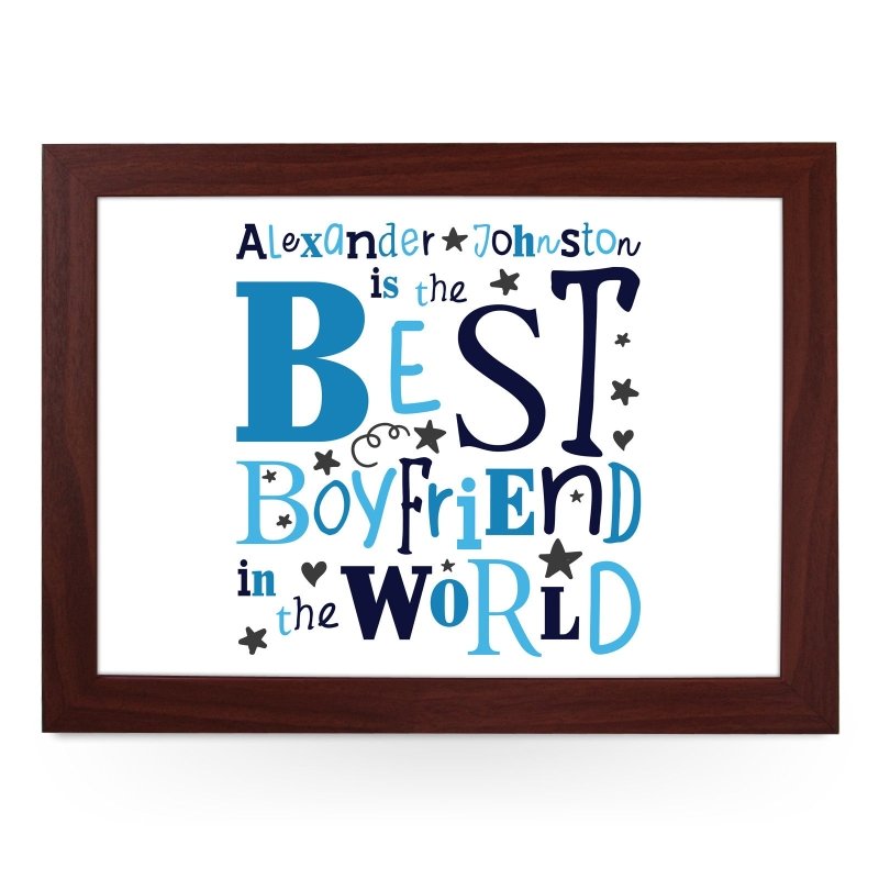 Yoosh Personalised Best Boyfriend In The World Lap Tray - L0481 - Kitchen Tools & Gadgets - British D'sire