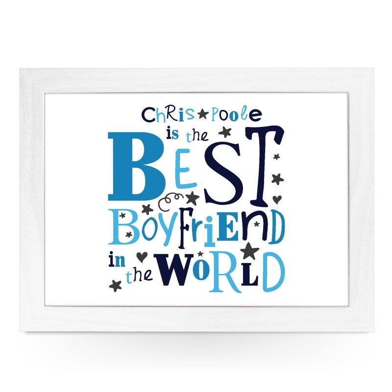 Yoosh Personalised Best Boyfriend In The World Lap Tray - L0481 - Kitchen Tools & Gadgets - British D'sire