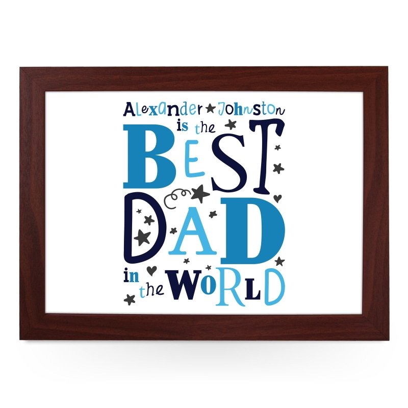 Yoosh Personalised Best Dad In The World Lap Tray - L0483 - Kitchen Tools & Gadgets - British D'sire