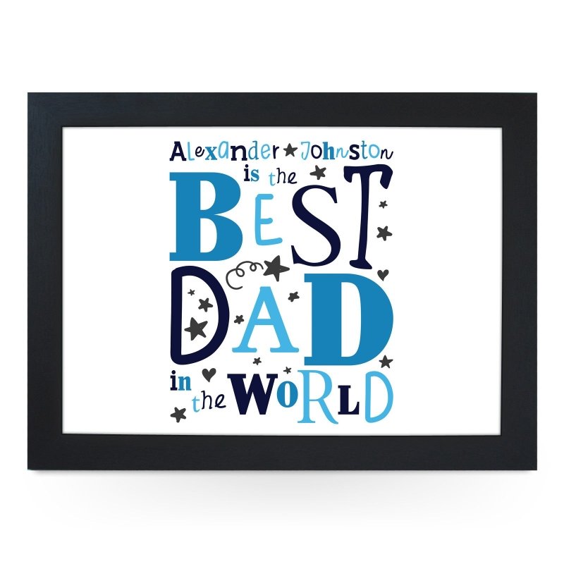 Yoosh Personalised Best Dad In The World Lap Tray - L0483 - Kitchen Tools & Gadgets - British D'sire