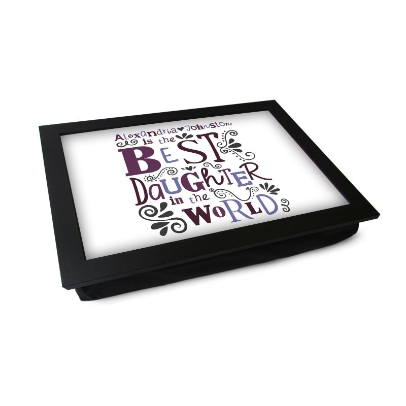 Yoosh Personalised Best Daughter In The World Lap Tray - L0484 - Kitchen Tools & Gadgets - British D'sire