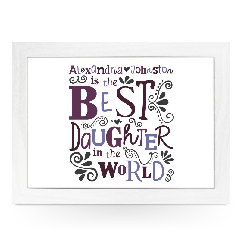 Yoosh Personalised Best Daughter In The World Lap Tray - L0484 - Kitchen Tools & Gadgets - British D'sire