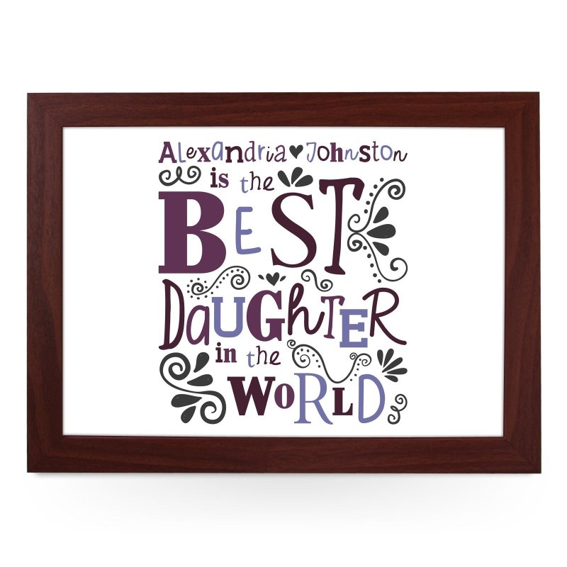 Yoosh Personalised Best Daughter In The World Lap Tray - L0484 - Kitchen Tools & Gadgets - British D'sire