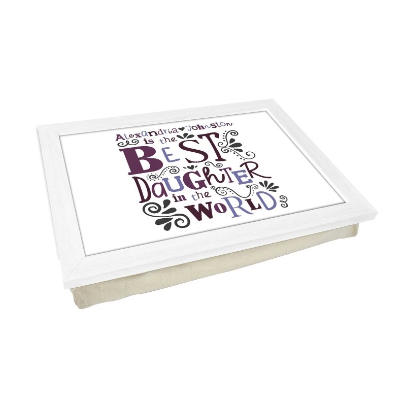 Yoosh Personalised Best Daughter In The World Lap Tray - L0484 - Kitchen Tools & Gadgets - British D'sire