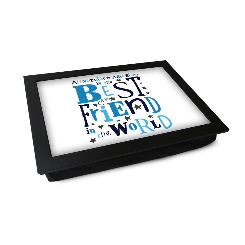 Yoosh Personalised Best Friend In The World Blue Lap Tray - L0485 - Kitchen Tools & Gadgets - British D'sire