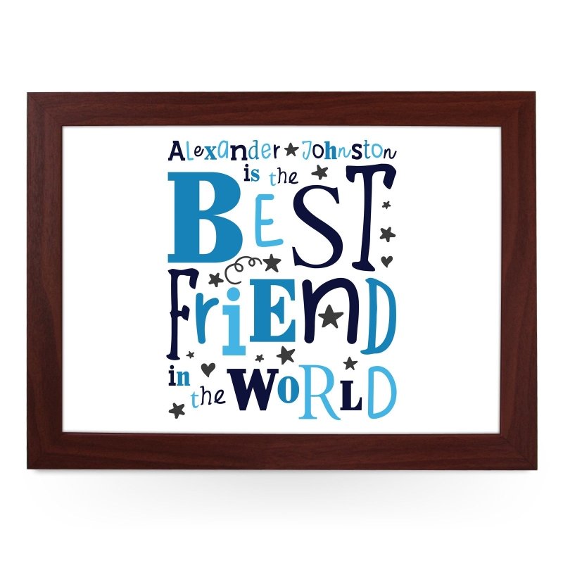 Yoosh Personalised Best Friend In The World Blue Lap Tray - L0485 - Kitchen Tools & Gadgets - British D'sire