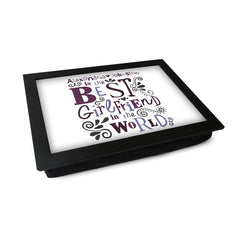 Yoosh Personalised Best Girlfriend In The World Lap Tray - L0487 - Kitchen Tools & Gadgets - British D'sire