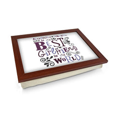 Yoosh Personalised Best Girlfriend In The World Lap Tray - L0487 - Kitchen Tools & Gadgets - British D'sire