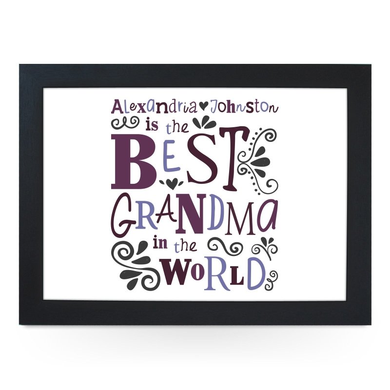 Yoosh Personalised Best Grandma In The World Lap Tray - L0489 - Kitchen Tools & Gadgets - British D'sire