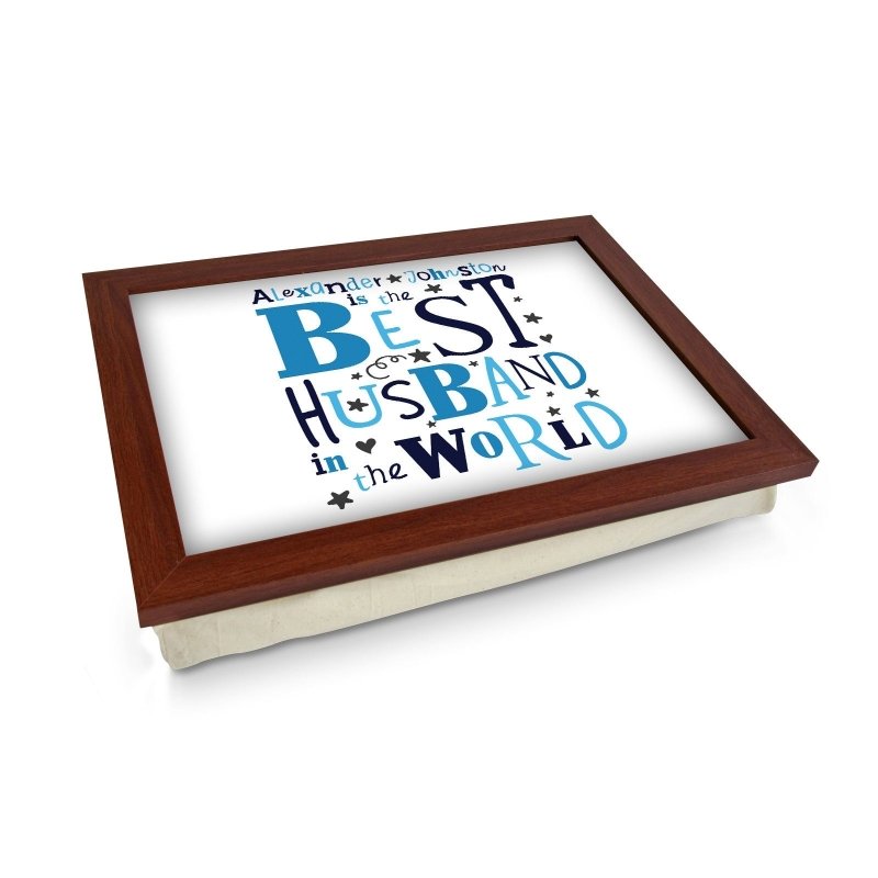 Yoosh Personalised Best Husband In The World Lap Tray - L0490 - Kitchen Tools & Gadgets - British D'sire