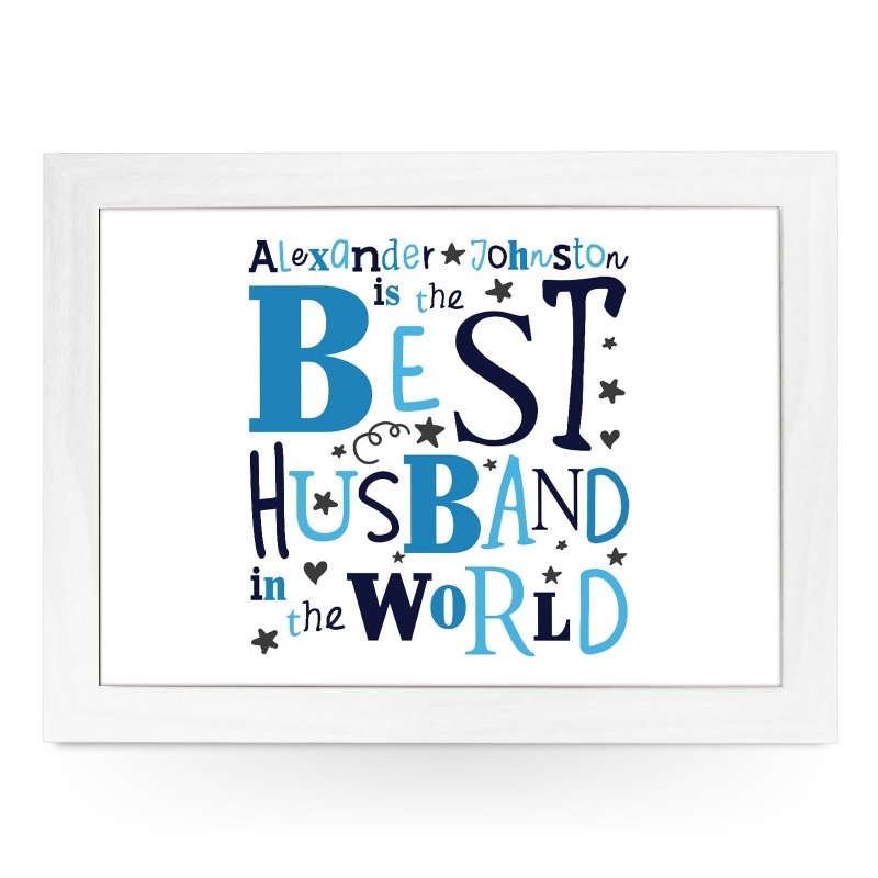 Yoosh Personalised Best Husband In The World Lap Tray - L0490 - Kitchen Tools & Gadgets - British D'sire