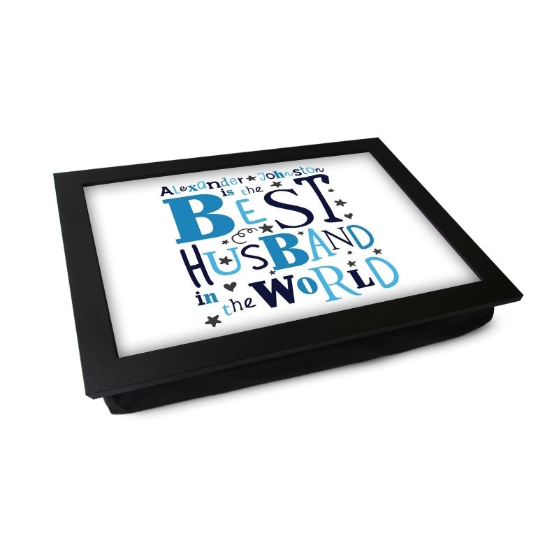 Yoosh Personalised Best Husband In The World Lap Tray - L0490 - Kitchen Tools & Gadgets - British D'sire