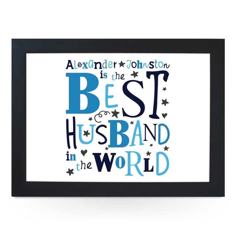 Yoosh Personalised Best Husband In The World Lap Tray - L0490 - Kitchen Tools & Gadgets - British D'sire