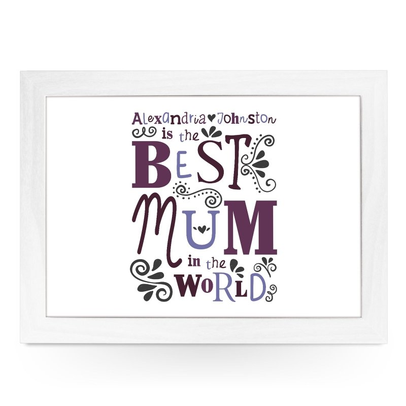 Yoosh Personalised Best Mum In The World Lap Tray - L0491 - Kitchen Tools & Gadgets - British D'sire