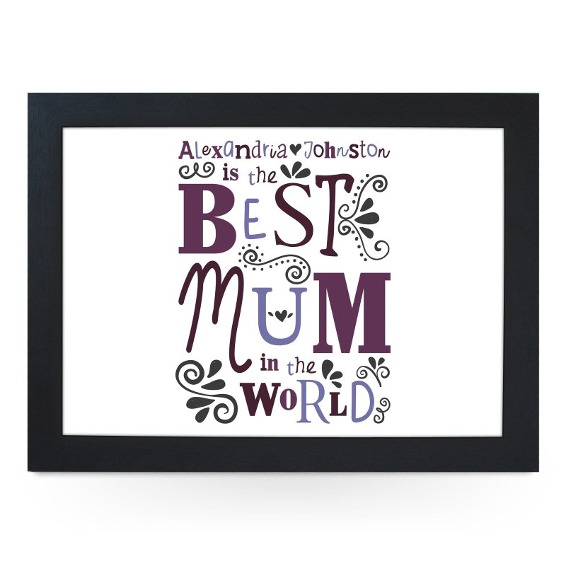 Yoosh Personalised Best Mum In The World Lap Tray - L0491 - Kitchen Tools & Gadgets - British D'sire