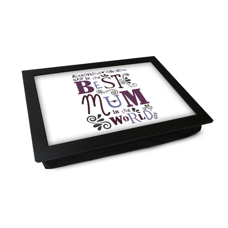 Yoosh Personalised Best Mum In The World Lap Tray - L0491 - Kitchen Tools & Gadgets - British D'sire