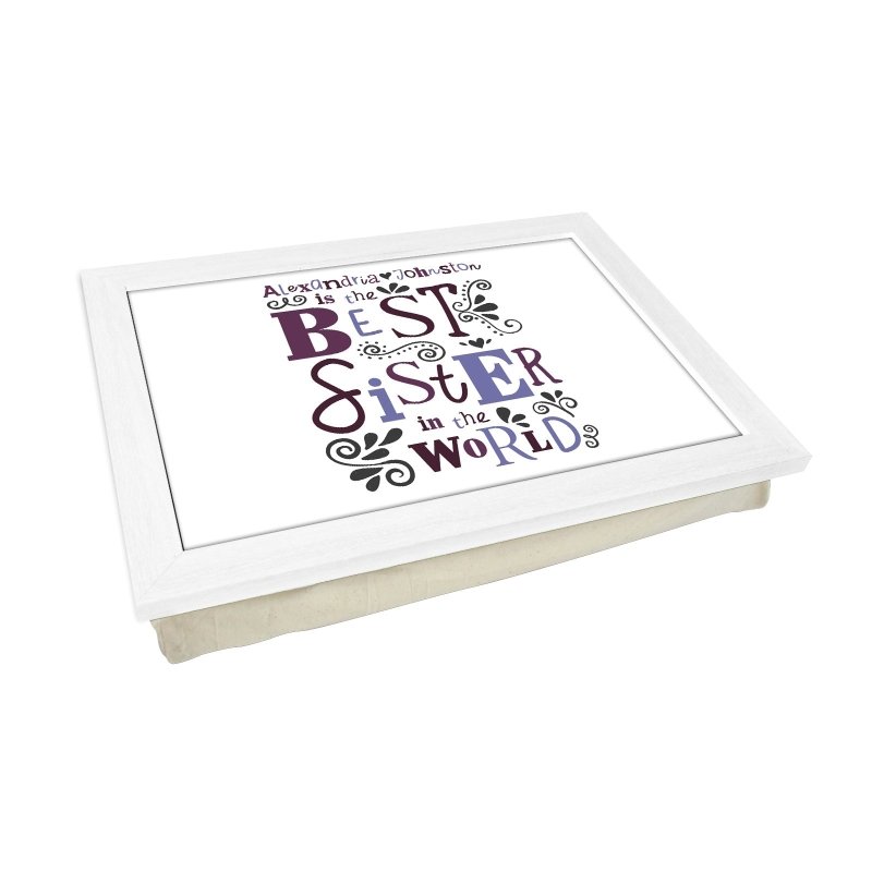 Yoosh Personalised Best Sister In The World Lap Tray - L0492 - Kitchen Tools & Gadgets - British D'sire