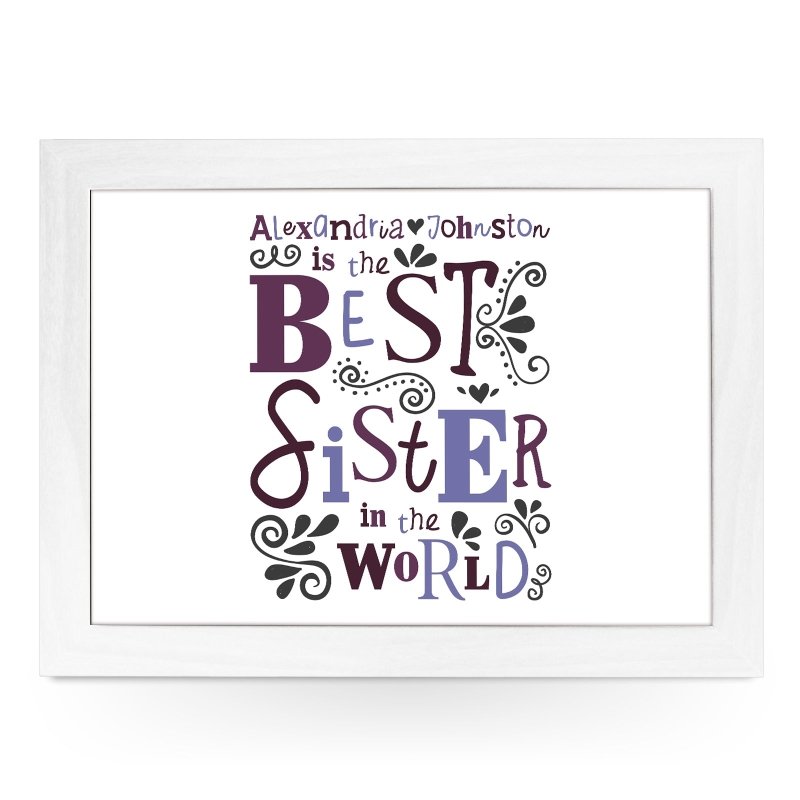 Yoosh Personalised Best Sister In The World Lap Tray - L0492 - Kitchen Tools & Gadgets - British D'sire