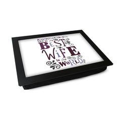 Yoosh Personalised Best Wife In The World Lap Tray - L0496 - Kitchen Tools & Gadgets - British D'sire