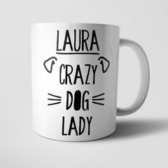 Yoosh Personalised Crazy Dog Lady Mug - M013 - Glasswares & Drinkwares - British D'sire