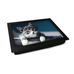 Yoosh Personalised Grey Kitten Playing Lap Tray - Kitchen Tools & Gadgets - British D'sire