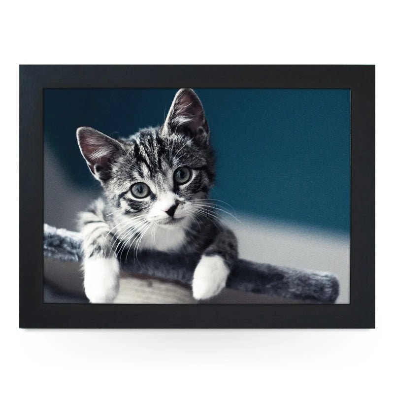 Yoosh Personalised Grey Kitten Playing Lap Tray - Kitchen Tools & Gadgets - British D'sire