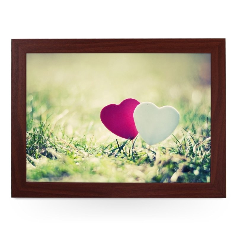 Yoosh Pink & White Hearts In Grass Lap Tray - L0456 - Kitchen Tools & Gadgets - British D'sire