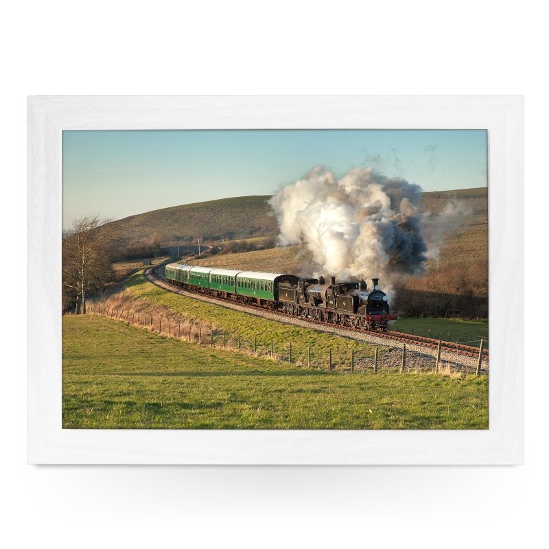 Yoosh T9 and M7 Double heading on Swanage Railway Train Lap Tray - Kitchen Tools & Gadgets - British D'sire