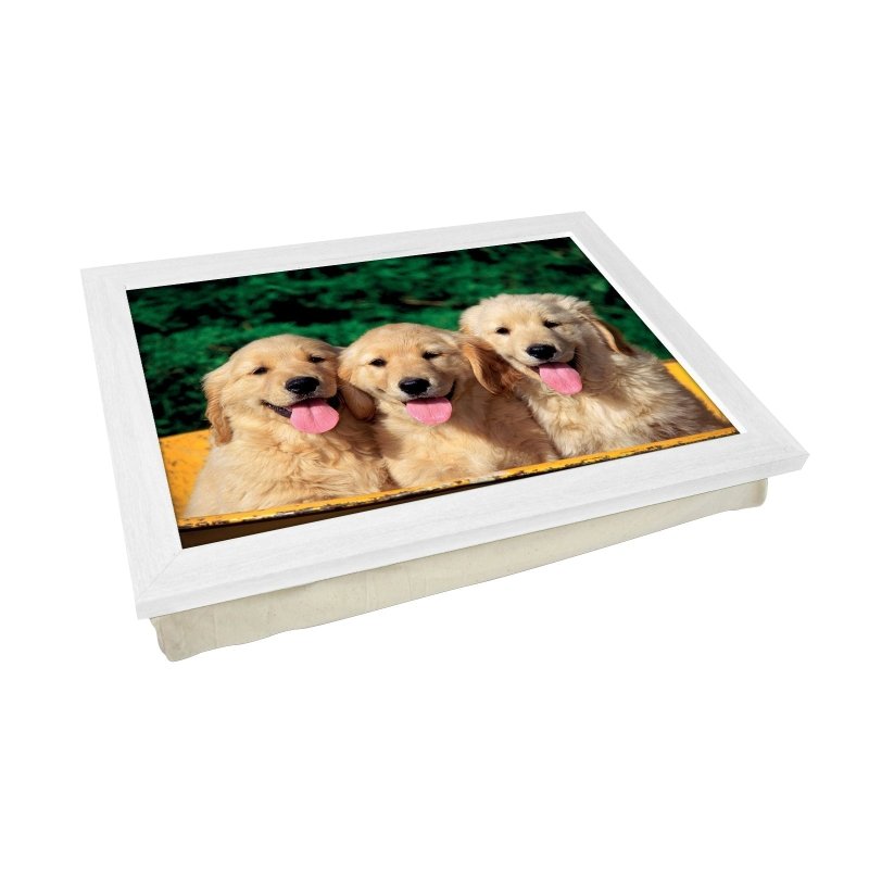 Yoosh Three Golden Retriever Puppies In A Tub Lap Tray - L0397 - Kitchen Tools & Gadgets - British D'sire