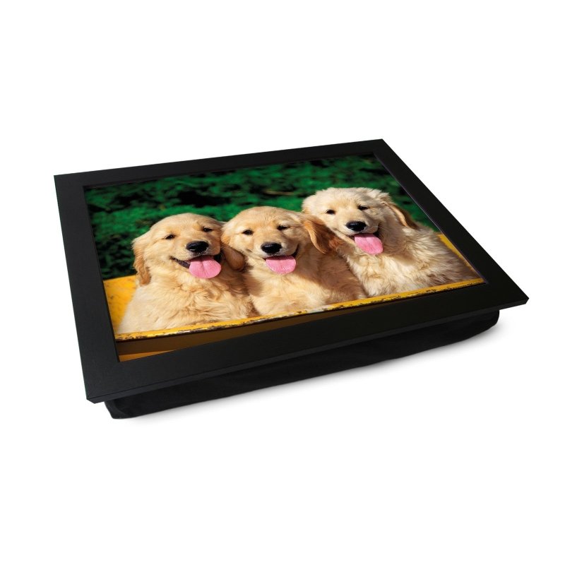 Yoosh Three Golden Retriever Puppies In A Tub Lap Tray - L0397 - Kitchen Tools & Gadgets - British D'sire