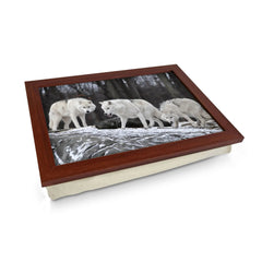 Yoosh Three White Wolves Personalized Lap Tray - Kitchen Tools & Gadgets - British D'sire