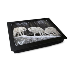 Yoosh Three White Wolves Personalized Lap Tray - Kitchen Tools & Gadgets - British D'sire