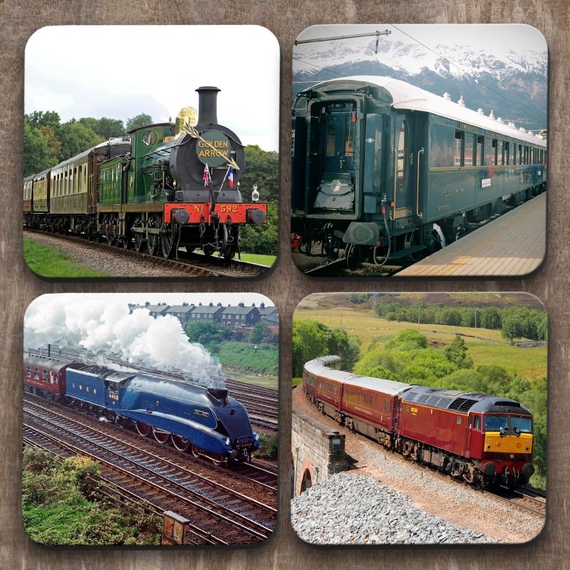 Yoosh Trains x 4 Coasters - Kitchen Tools & Gadgets - British D'sire