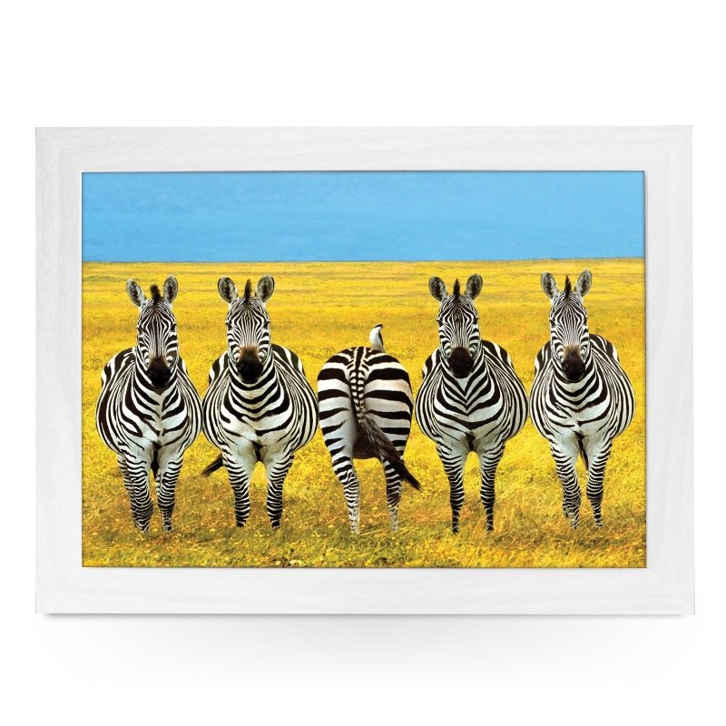 Yoosh Zebras in a Field Lap Tray - L0356 - Kitchen Tools & Gadgets - British D'sire